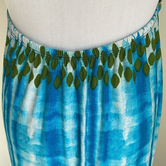 Maxi dress size Small colorful summer dress elastic waist and neck - Picture 7 of 8